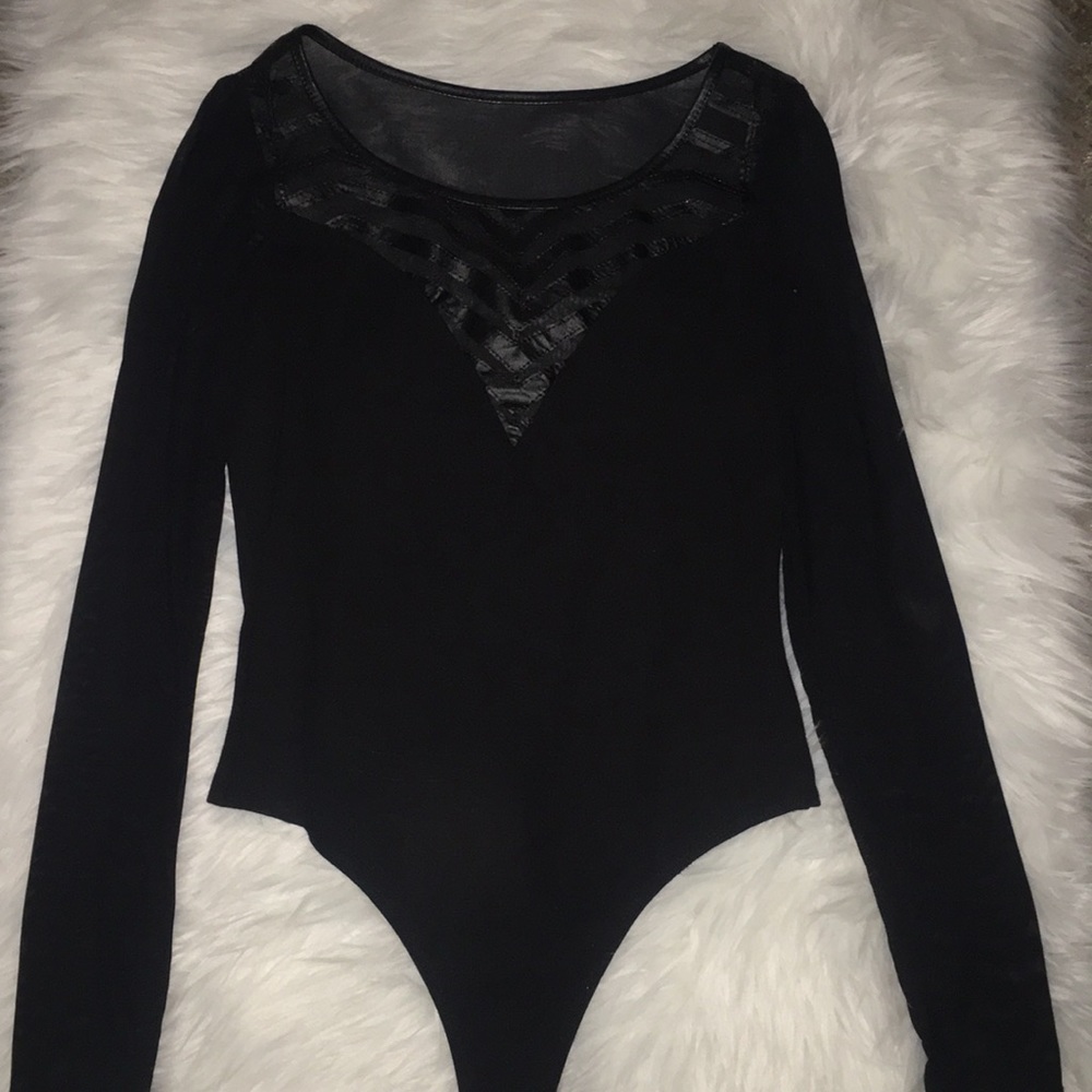 Long sleeve mesh black Bodysuit size S